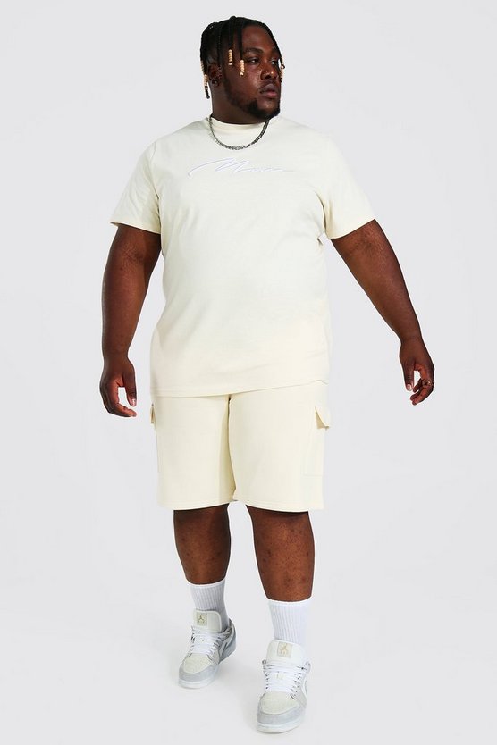 Plus 3d Man Embroidered Cargo Set