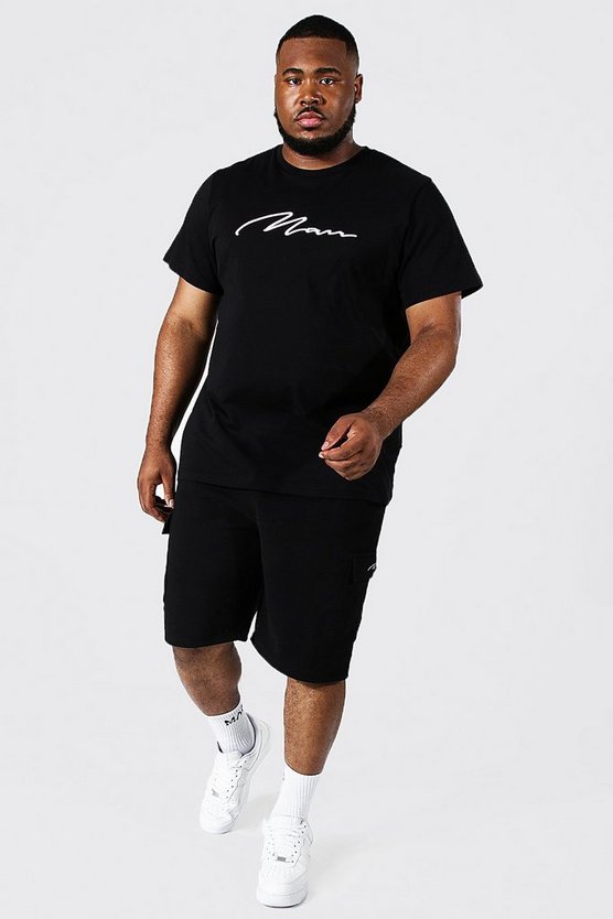 Plus 3d Man Embroidered Cargo Set