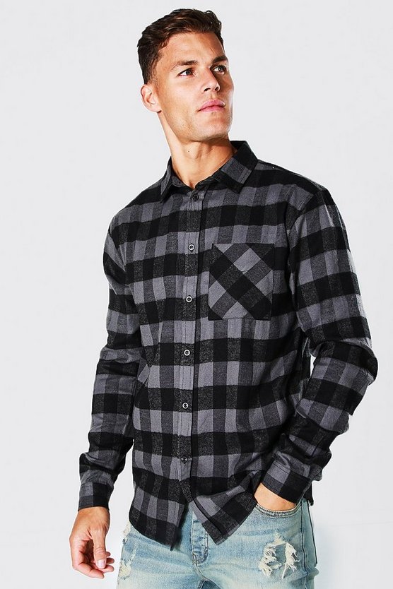Tall Long Sleeve Flannel Buffalo Check Shirt 1 Tall Long Sleeve Flannel Buffalo Check Shirt
