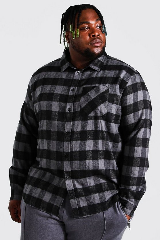 Plus Long Sleeve Flannel Buffalo Check Shirt