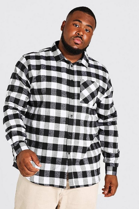 Plus Long Sleeve Flannel Buffalo Check Shirt