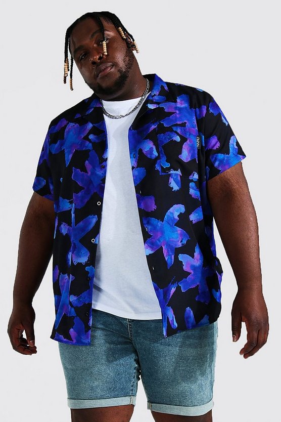 Plus Short Sleeve Floral Print Shirt