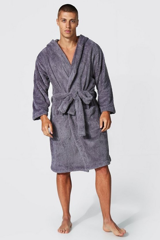 Fleece Hooded Dressing Gown