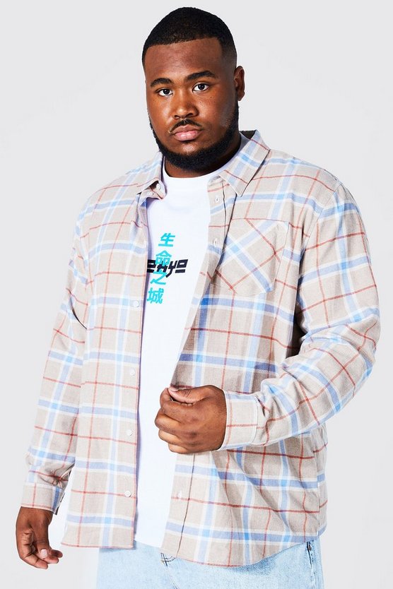 Plus Regular Fit Long Sleeve Check Shirt