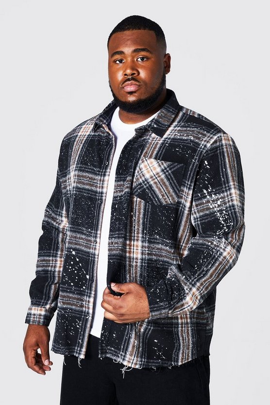 Plus Paint Splatter Flannel Shirt