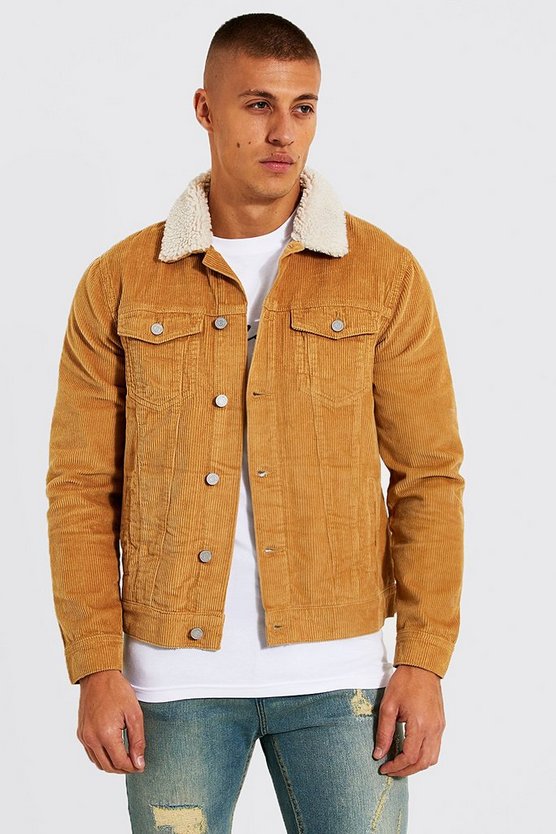 Regular Fit Borg Collar Cord Jacket 1 Regular Fit Borg Collar Cord Jacket