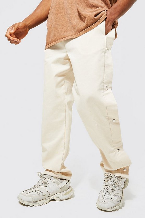 Straight Leg Twill Side Popper Trouser 1 Straight Leg Twill Side Popper Trouser