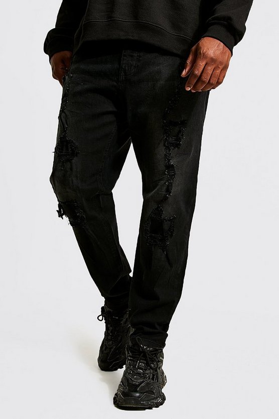 Plus Skinny Rip & Repair Self Fabric Jean