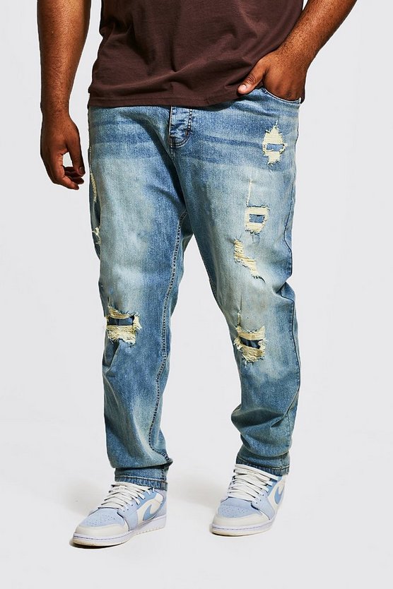 Plus Skinny Rip & Repair Self Fabric Jean