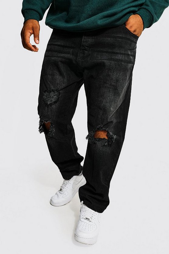Plus Slim Fit Busted Knee Jean