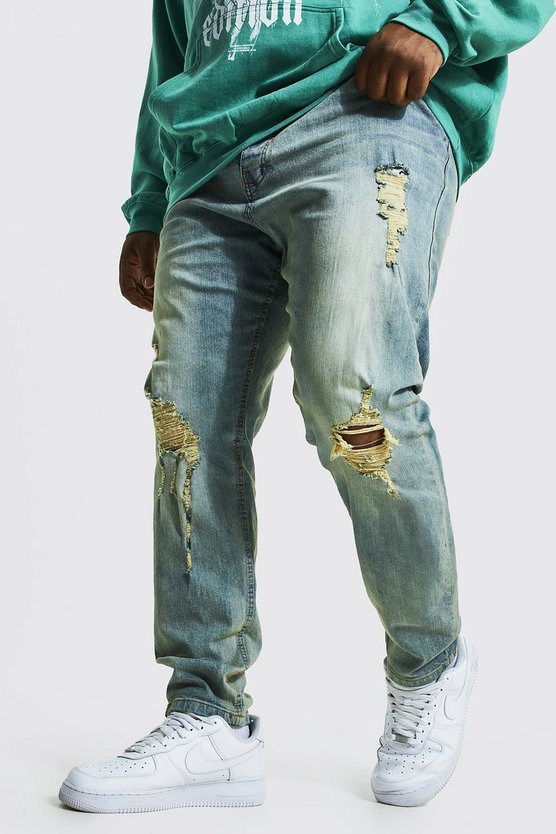 Plus Skinny Busted Knee Distressed Jean