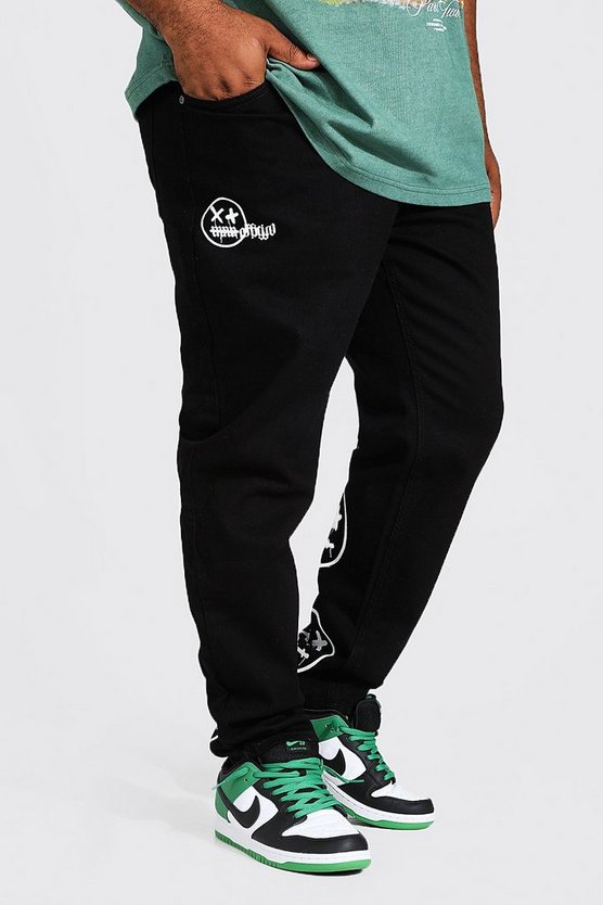 Plus Skinny Rigid Drip Face Back Print Jean
