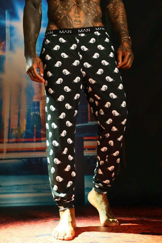 Halloween All Over Ghost Print Lounge Joggers