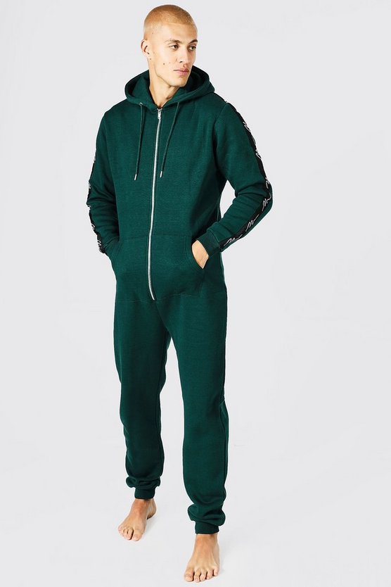 Man Signature Tape Hood Onesie