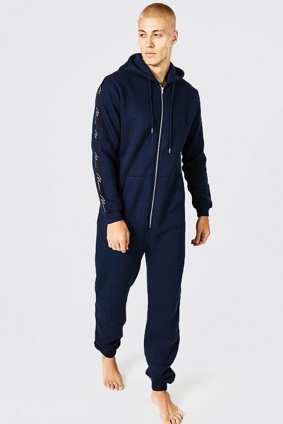 Man Signature Tape Hood Onesie