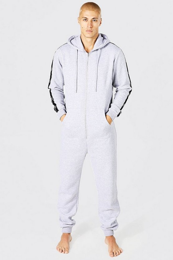 Man Signature Tape Hood Onesie