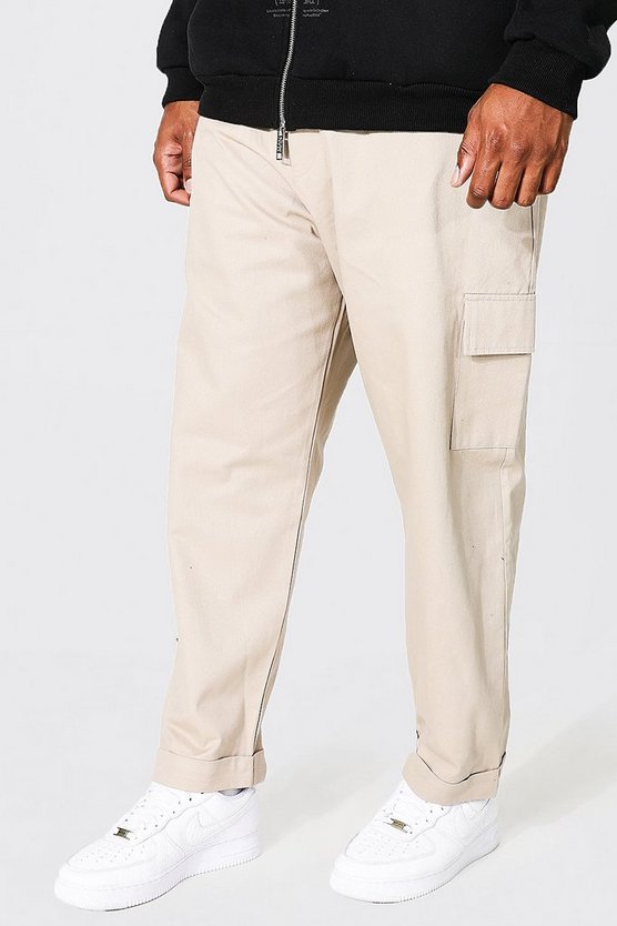 Plus Cropped Twill Cargo Pants