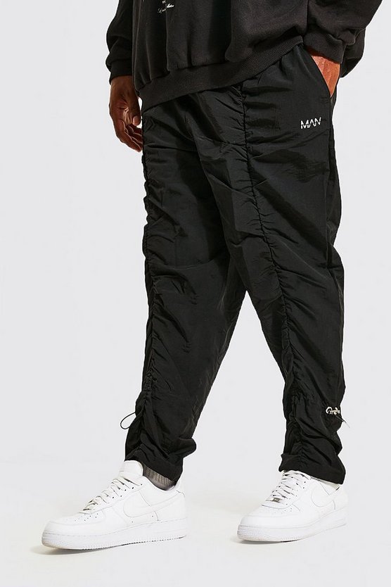 Plus Man Straight Leg Ruched Shell Pants