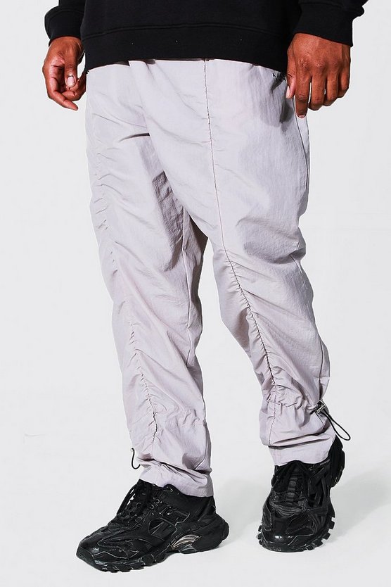 Plus Man Straight Leg Ruched Shell Pants