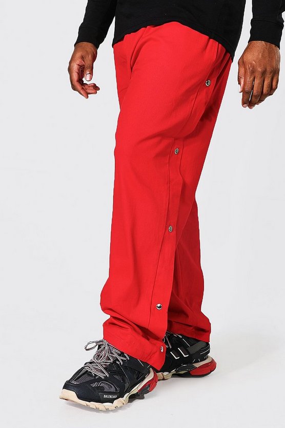 Plus Straight Leg Twill Side Popper Trouser