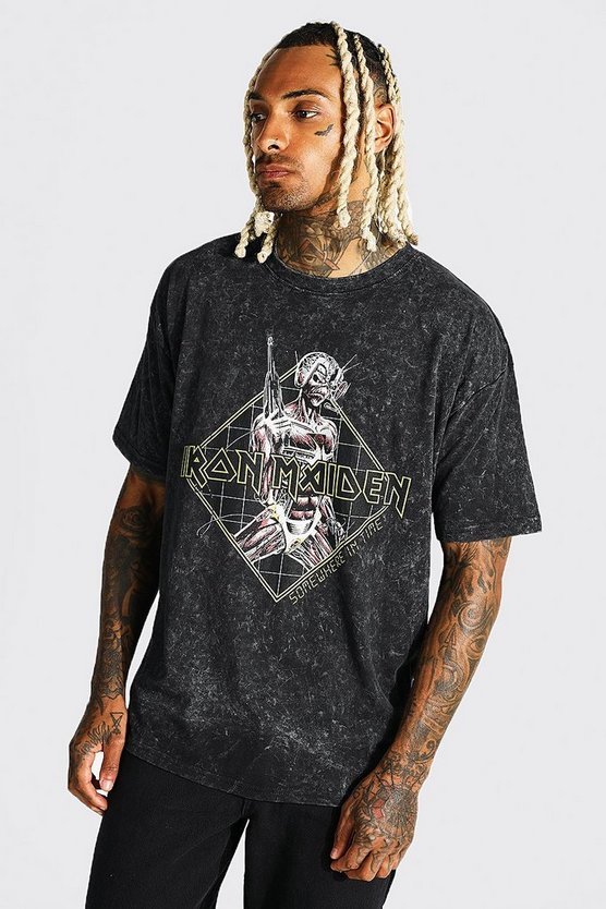 Oversized Iron Maiden Acid Wash T-shirt 1 Oversized Iron Maiden Acid Wash T-shirt