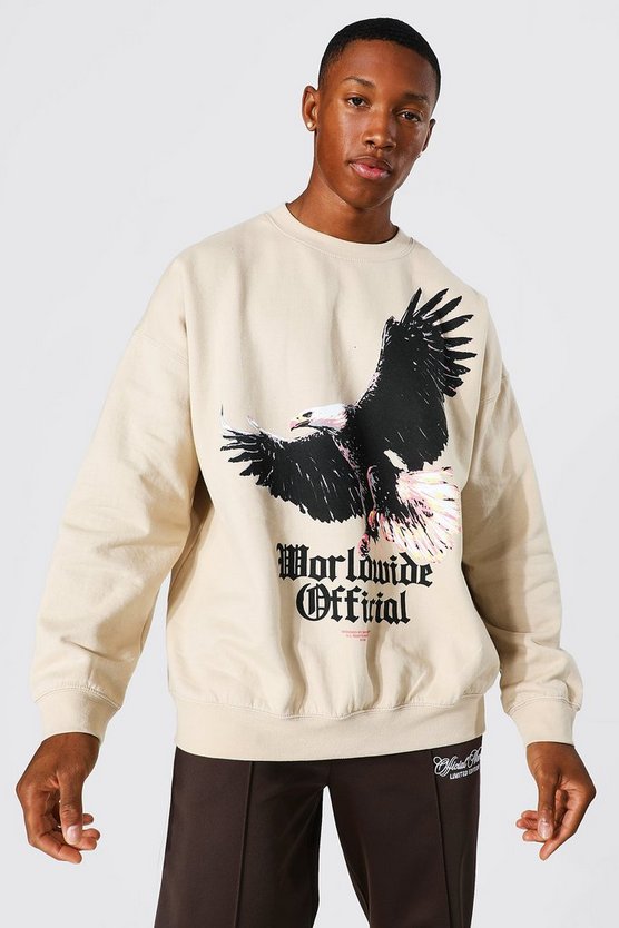 Oversized Eagle Graphic Sweatshirt 1 Oversized Eagle Graphic Sweatshirt