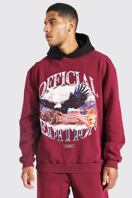 Tall Oversized Official Eagle Washed Hoodie 1 Tall Oversized Official Eagle Washed Hoodie