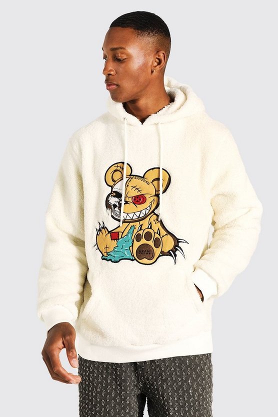 Evil Teddy Patch Borg Hoodie 1 Evil Teddy Patch Borg Hoodie