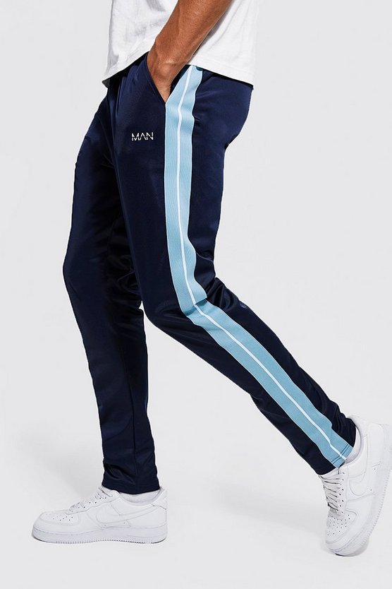 Tall Slim Fit Man Tricot Jogger With Tape 1 Tall Slim Fit Man Tricot Jogger With Tape