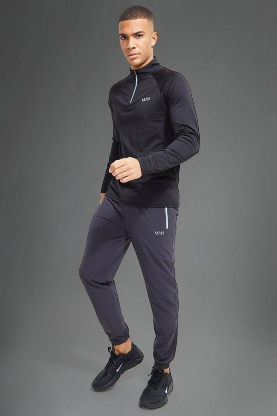 Man Active Gym Reflective Contrast Tracksuit 1 Man Active Gym Reflective Contrast Tracksuit