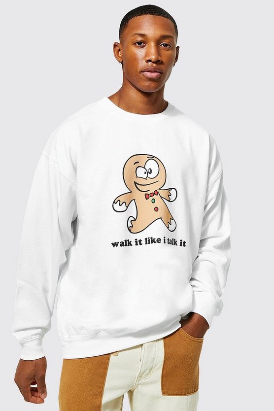 Oversized Gingerbread Man Christmas Sweatshirt 1 Oversized Gingerbread Man Christmas Sweatshirt