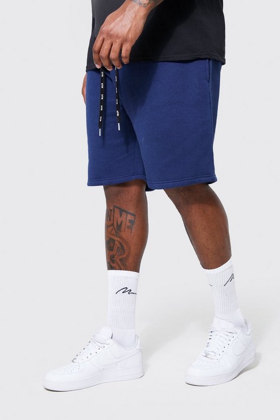 Plus Sweat Shorts With Man Drawcords