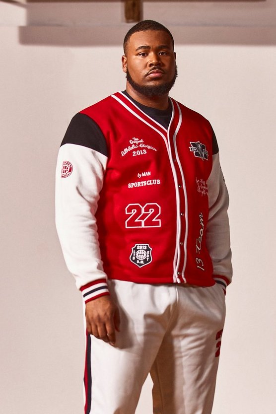 Plus Athletics Jersey Straight Hem Bomber