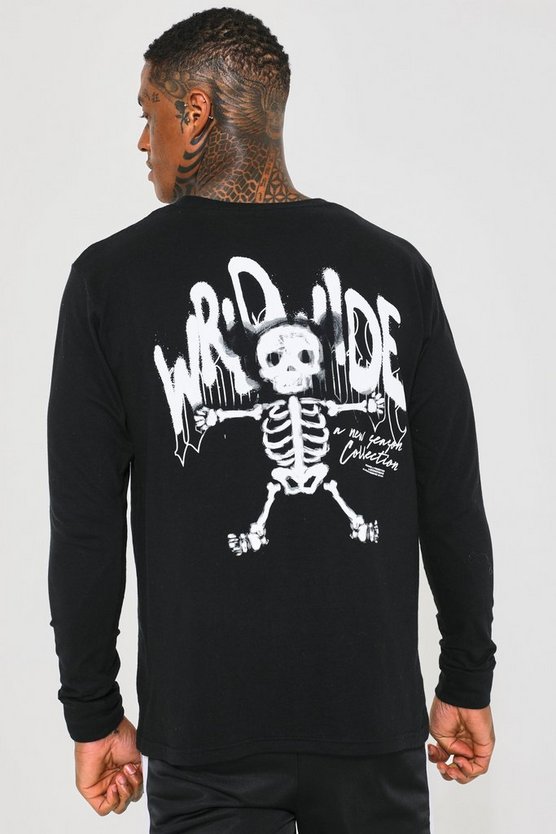Oversized Skeleton Teddy Long Sleeve T-shirt 1 Oversized Skeleton Teddy Long Sleeve T-shirt