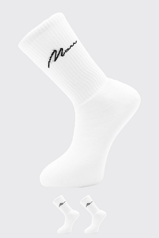 2 Pack Man Script Sport Sock