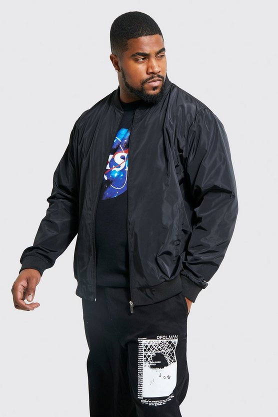 Plus Smart Nylon Bomber Jacket