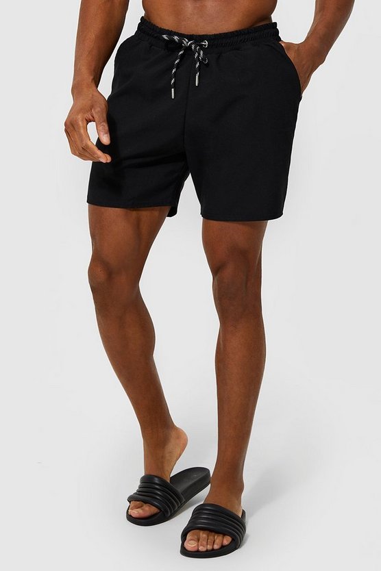 Mid Length Plain Swim Trunks 1 Mid Length Plain Swim Trunks