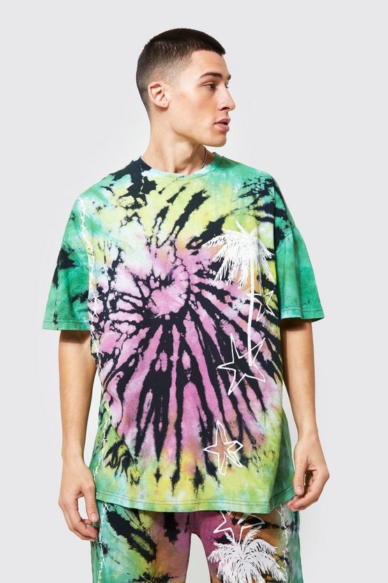 Oversized Palm Tree Tie Dye T-shirt