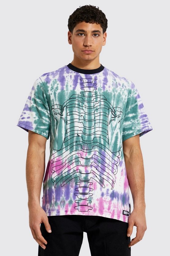 Skeleton Print Tie Dye T-shirt