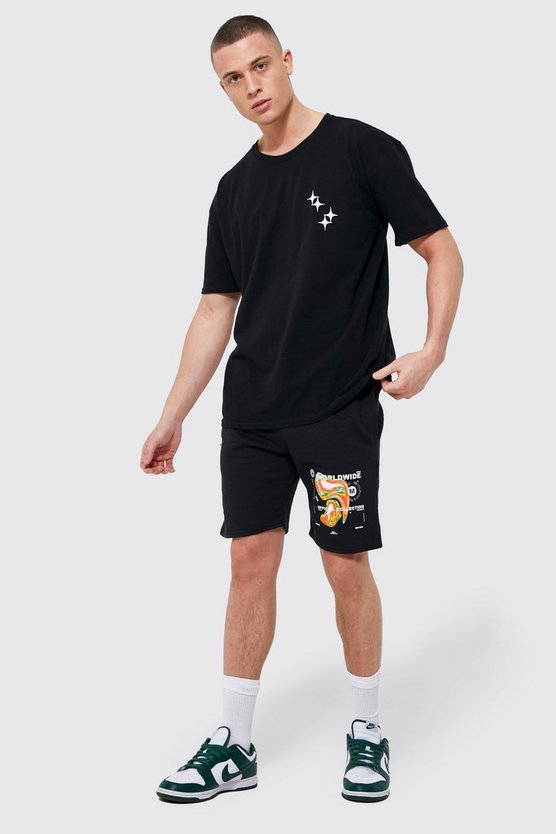 Oversized Worldwide T-shirt And Short Set 1 Oversized Worldwide T-shirt And Short Set