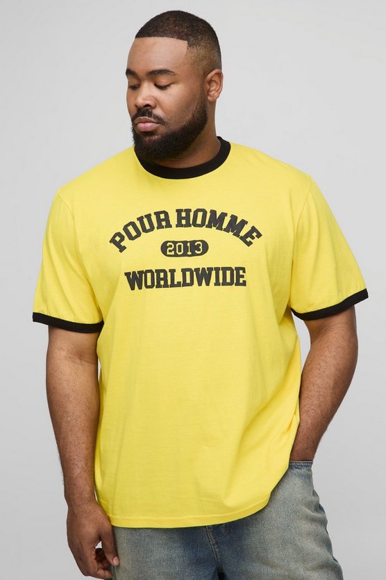 Plus Pour Homme Ringer Regular Fit T-Shirt
