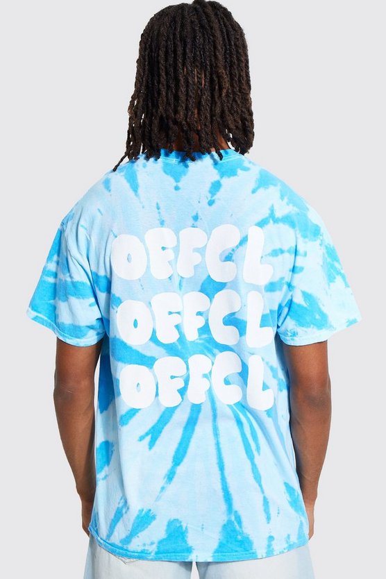 Oversized Tie Dye Offcl Back Print T-shirt