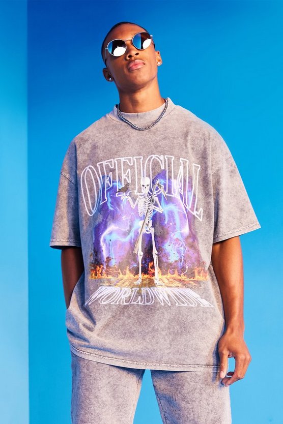 Oversized Official Graphic Acid Wash T-shirt 1 Oversized Official Graphic Acid Wash T-shirt