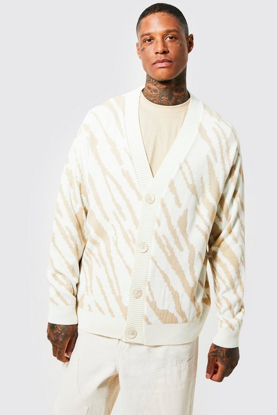 Relaxed Fit Animal Knitted Cardigan 1 Relaxed Fit Animal Knitted Cardigan