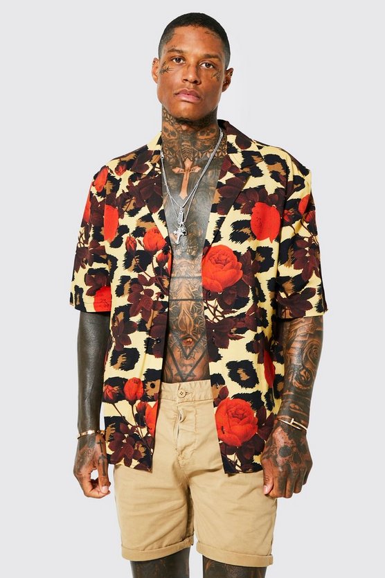 Animal Viscose Dropped Revere Shirt 1 Animal Viscose Dropped Revere Shirt