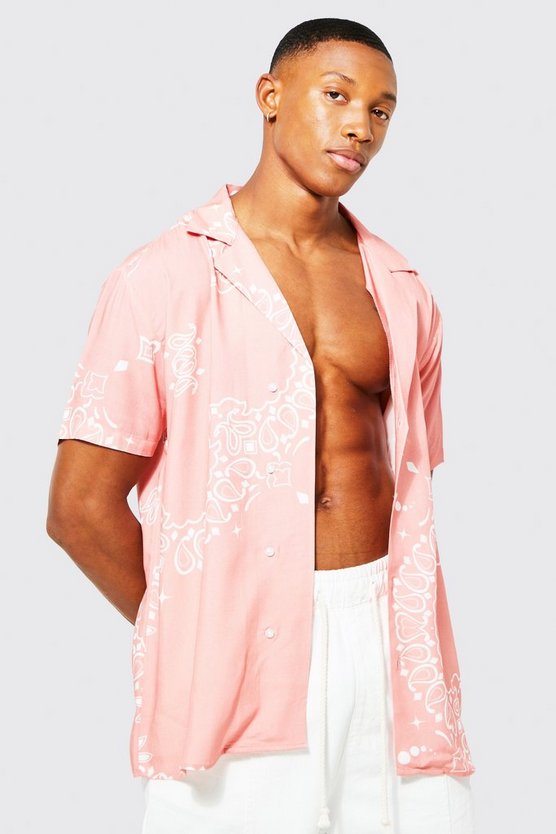 Short Sleeve Viscose Bandana Shirt 1 Short Sleeve Viscose Bandana Shirt