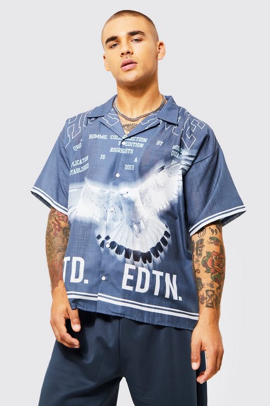 Short Sleeve Boxy Homme Dove Shirt 1 Short Sleeve Boxy Homme Dove Shirt