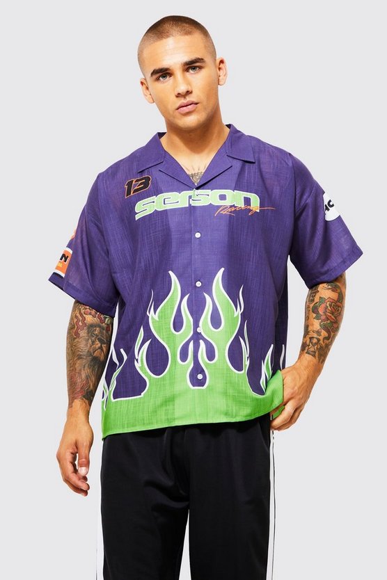 Short Sleeve Boxy Moto Shirt 1 Short Sleeve Boxy Moto Shirt