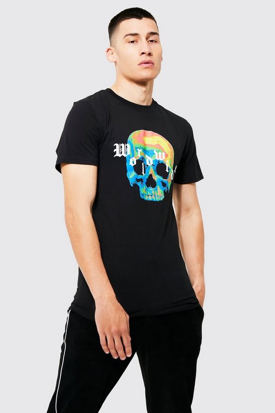 Muscle Fit Worldwide Skull Graphic T-shirt 1 Muscle Fit Worldwide Skull Graphic T-shirt