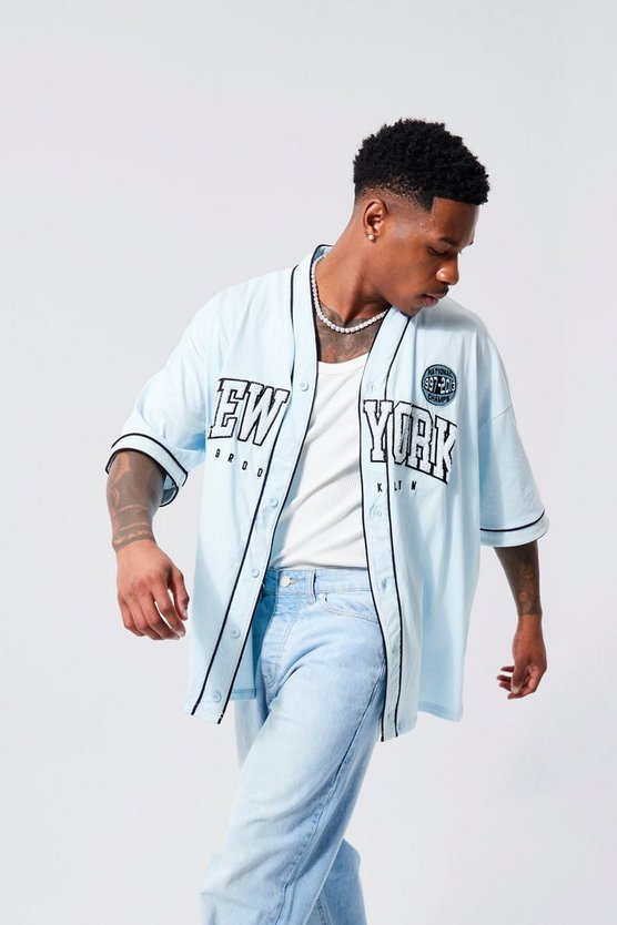 Oversized New York Jersey Baseball Shirt 1 Oversized New York Jersey Baseball Shirt